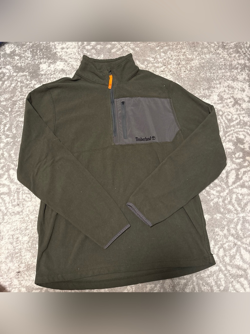 Timberland Olive Green Quarter-Zip Fleece Pullover